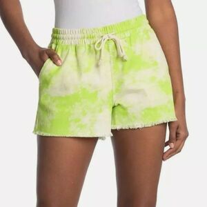 NWT Nordstrom Abound Green Tie Dye Shorts Drawstring Waist Size M